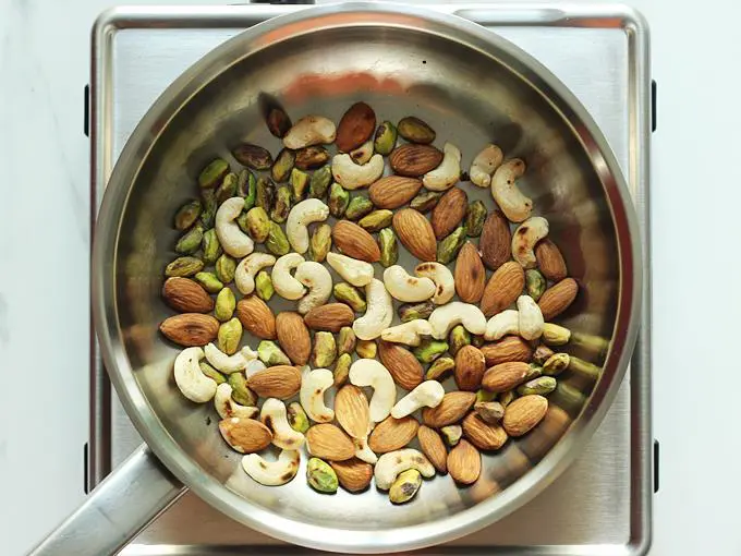 roasting the almonds