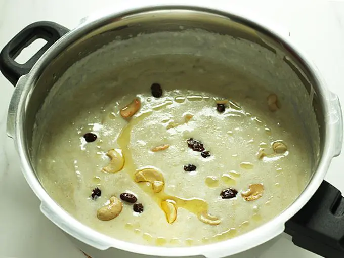 add the cashews and raisins to palathalikalu