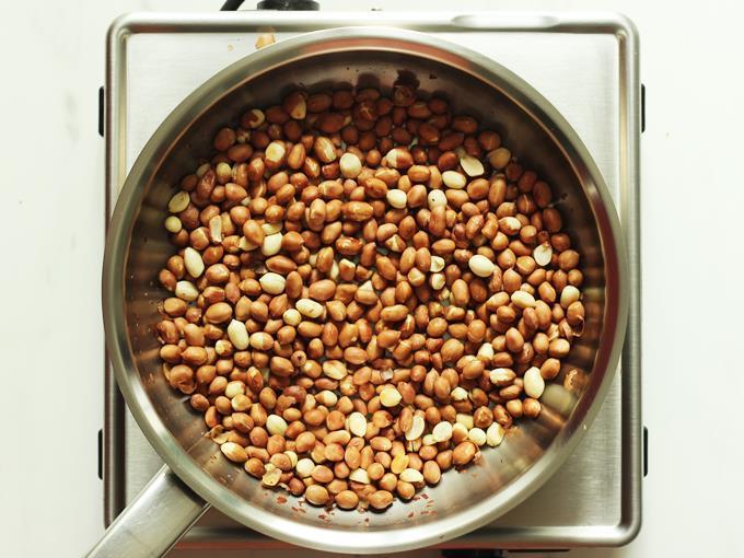 Dry roast peanuts