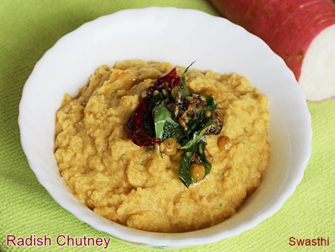 Radish chutney Mullangi chutney Mullangi pachadi