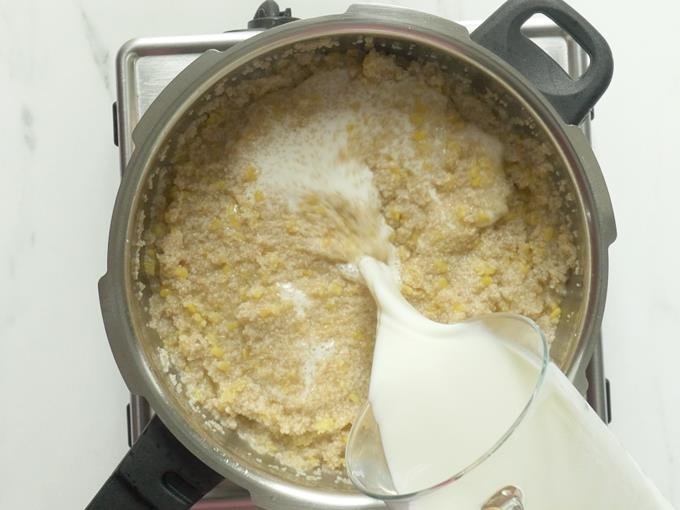 Wheat Rava Payasam Recipe   Godhuma Rava Payasam with Jaggery - 44