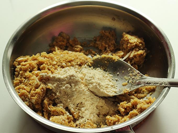 add the fried gram flour