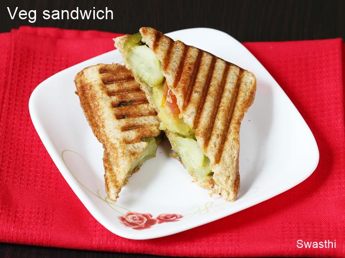 Veg Grilled Sandwich Recipe - Swasthi's Recipes