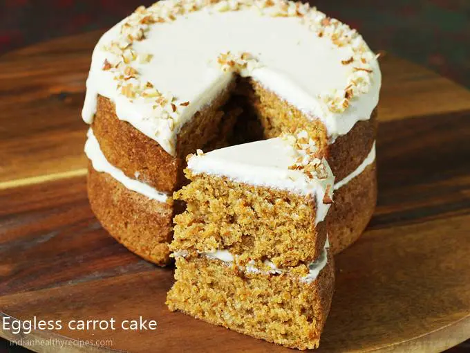 eggless carrot cake recipe