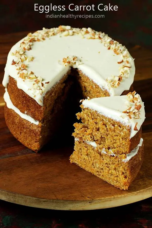 Eggless carrot cake recipe