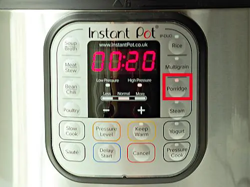 set the ip to porridge setting to make instant pot rice pudding.