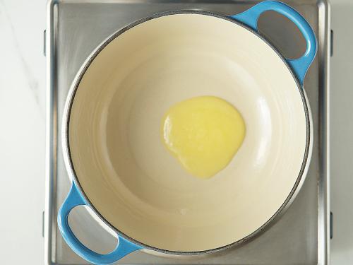 heating ghee for khara bhath