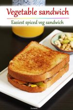 Veg sandwich recipe | Vegetable sandwich (Easy, no toaster need!)