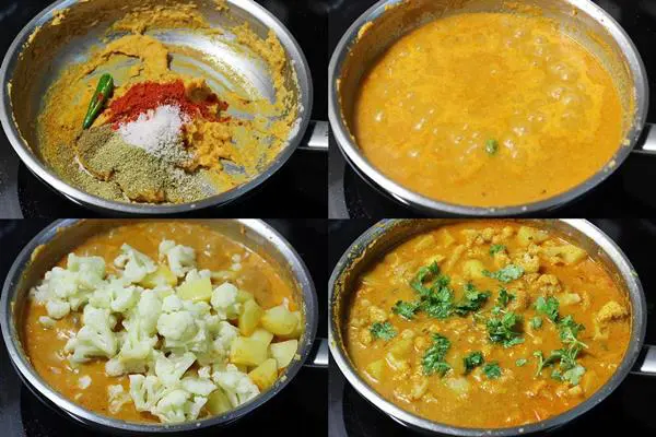 making aloo gobi masala restaurant style step 2