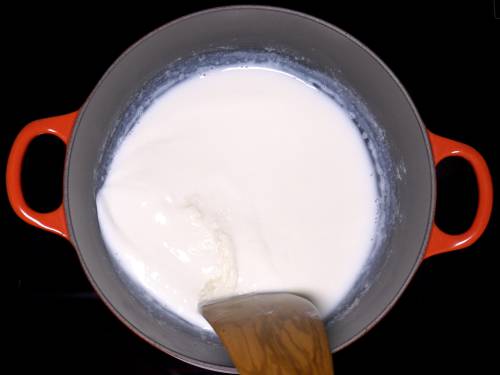 stirring milk to condense it