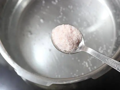 boiling water with salt