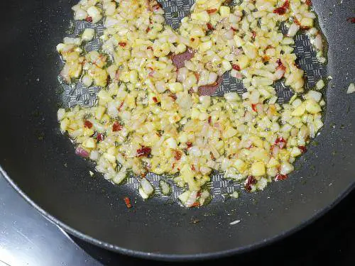 frying onions for red sauce pasta