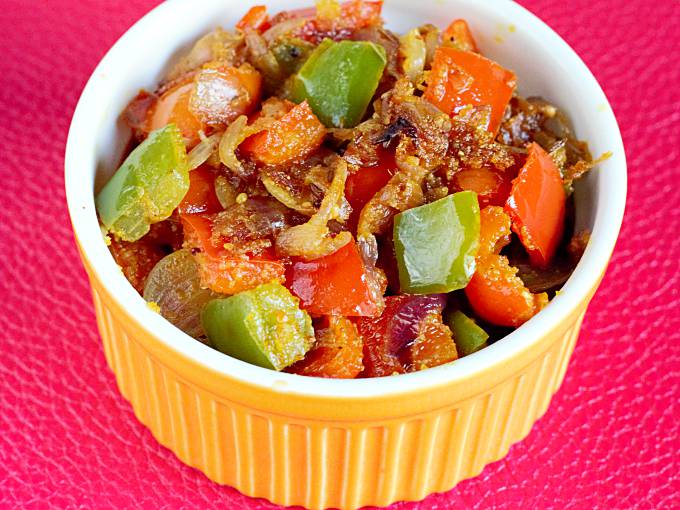 Capsicum Fry Recipe  Bell Pepper Stir Fry    Swasthi s Recipes - 73