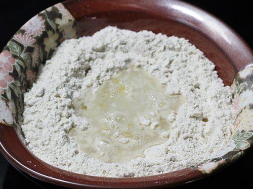 making dough for kathi roll