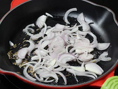 frying onions