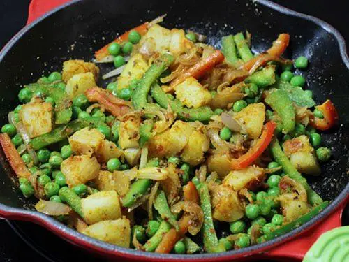 sauteed kathi roll mixture