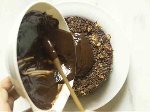 pour melted chocolate