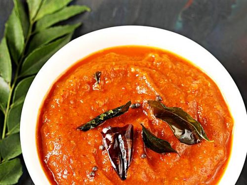 Red Capsicum Chutney Recipe   Swasthi s Recipes - 18
