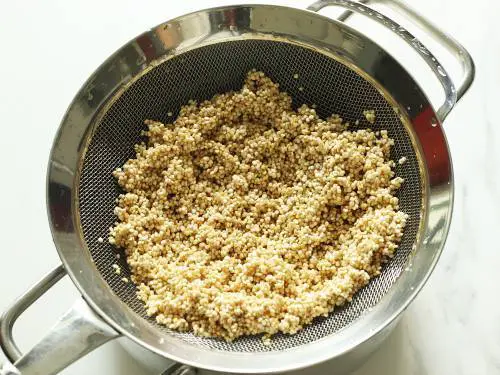 drained quinoa