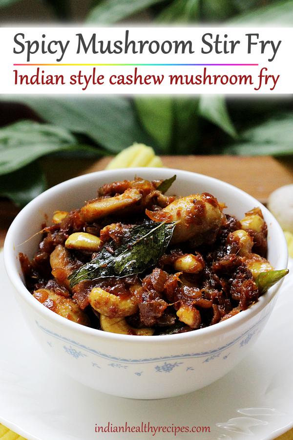 Mushroom Fry Recipe Indian Style Stir Fried Mushrooms