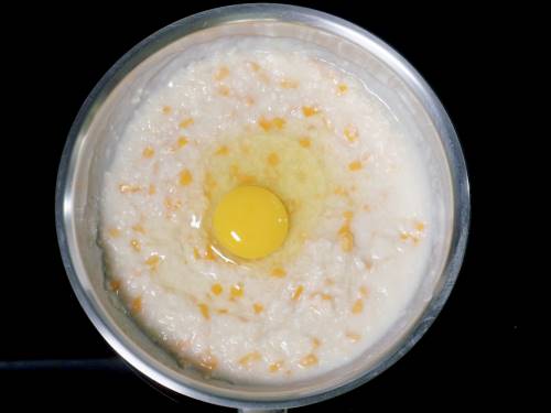 adding egg to oats egg porridge