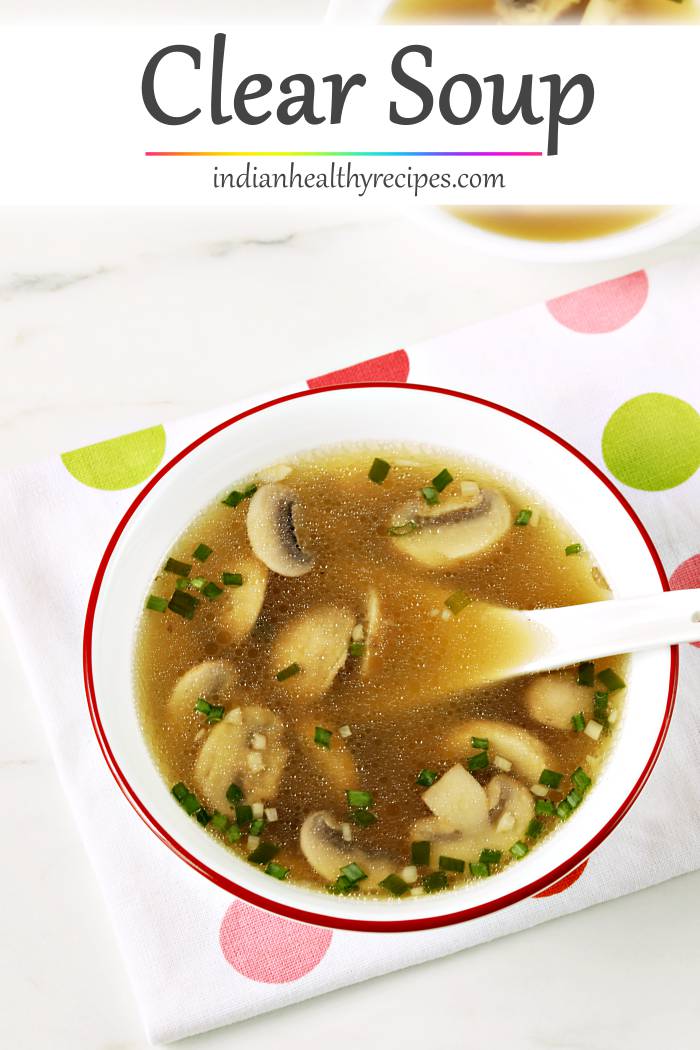 Clear soup with vegetables
