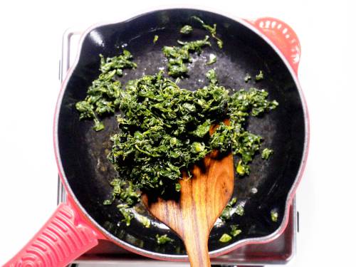 wilted fenugreek leaves for methi chutney