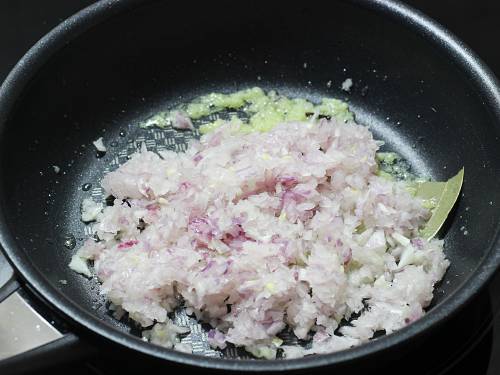 frying onions for chole recipe