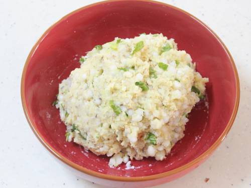 sabudana vada mixture waiting to shape