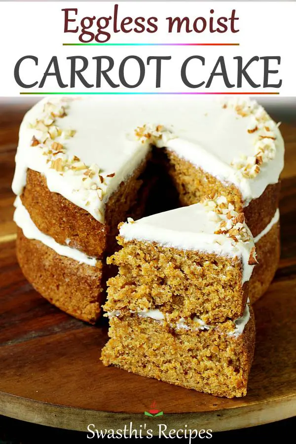 Eggless carrot cake