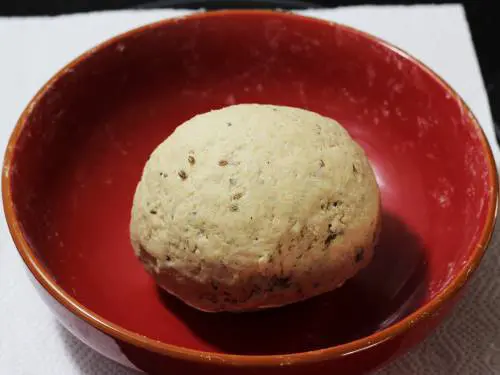 soft namak para dough in a bowl