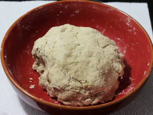 making stiff namak para dough