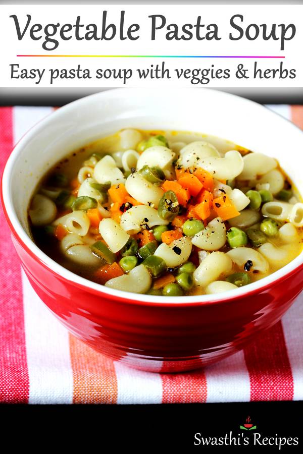 Pasta soup recipe | Soupy veg pasta recipe
