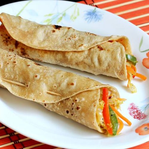 Veg roll recipe (vegetable chapati rolls) - Swasthi's Recipes