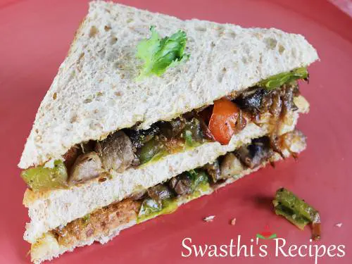 bell pepper mushroom sandwich