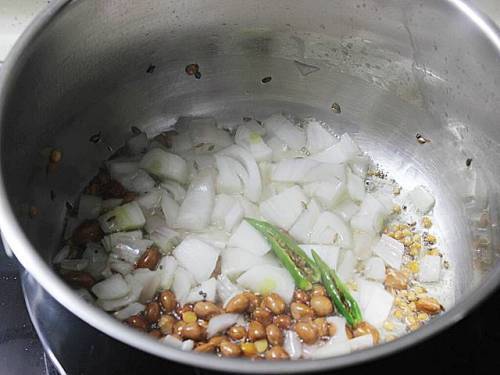 frying onions and chilies