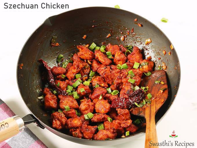 Szechuan Chicken Schezwan Chicken Swasthi S Recipes