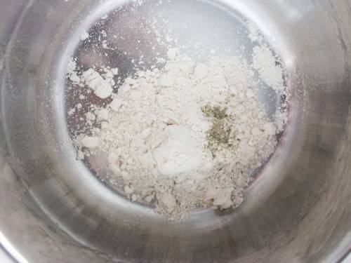 roasting flour in a pan