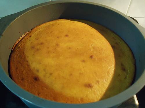 baked eggless orange cake with condensed milk