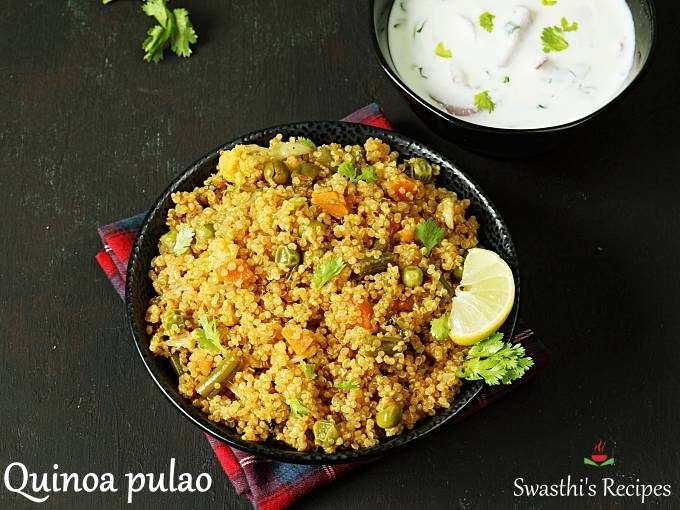 Quinoa pulao  vegetable quinoa pilaf    Swasthi s Recipes - 21