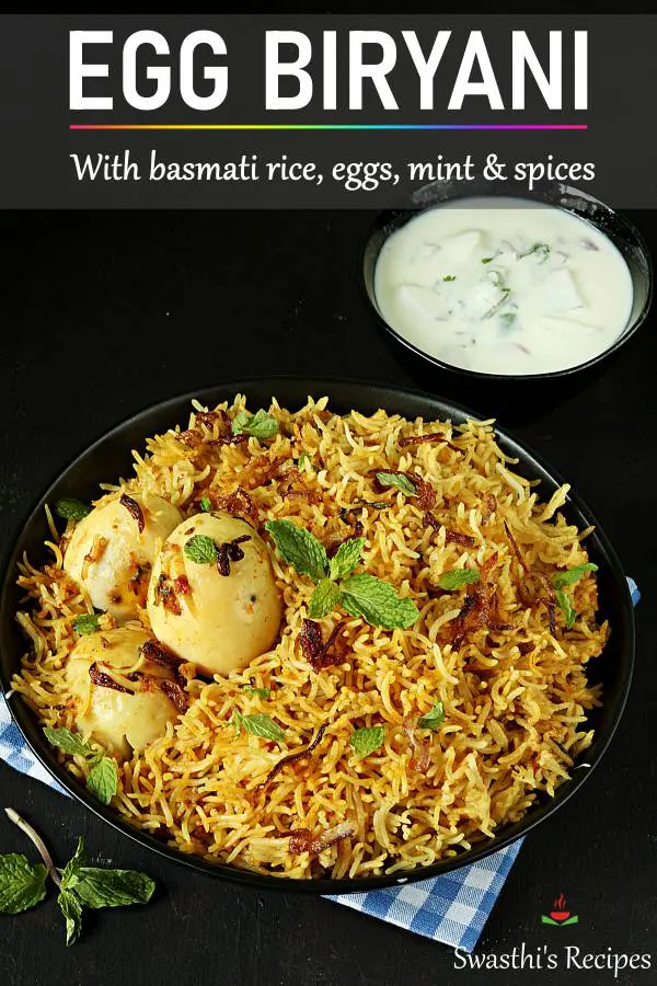 Egg biryani recipe (Instant pot & stovetop) - Swasthi's Recipes