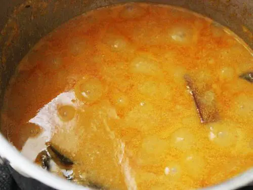simmering jackfruit seeds in curry