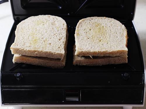 grilling sandwich in a toaster.