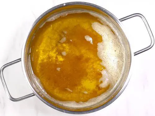perfectly done ghee in a pot