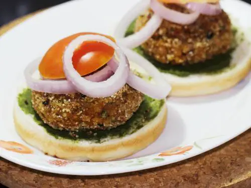 veggies on soya patties