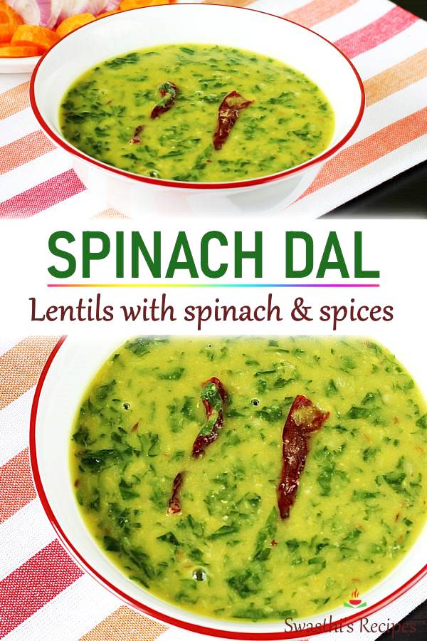 Dal palak recipe | Spinach dal (stovetop  Instant pot)