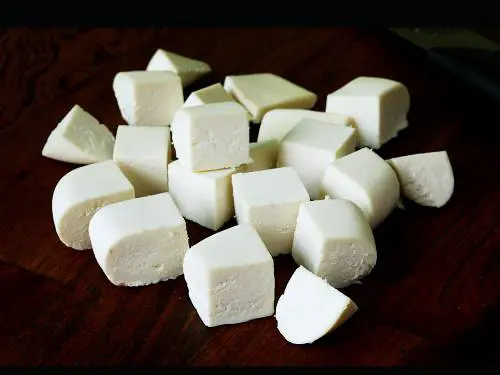 homemade paneer made with full fat milk
