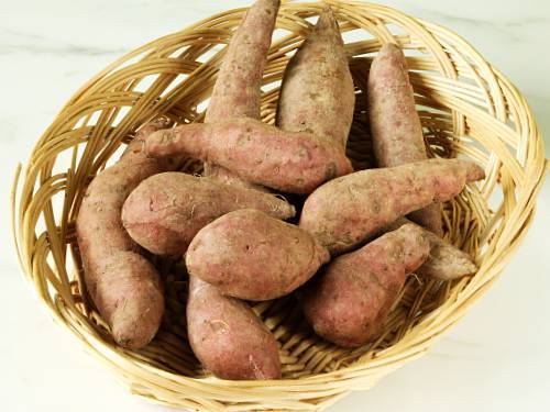 sweet potatoes in a basket for baby