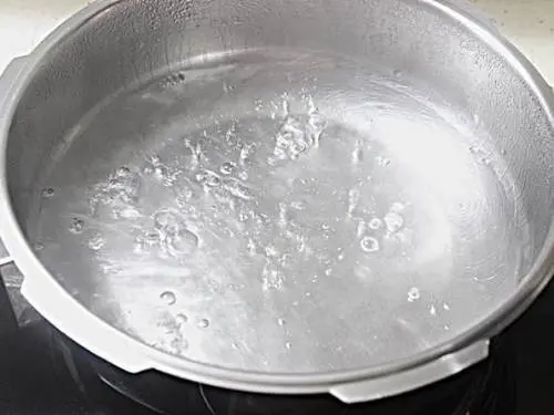 boiling water in a pot