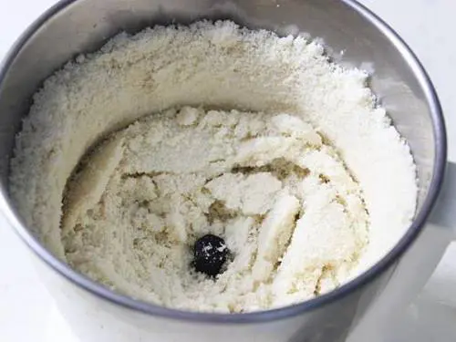 almond milk powder in a grinder